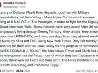 Watch Live: Pentagon Holds 'Irrefutable' Press Conference On Trump's Iran Strikes