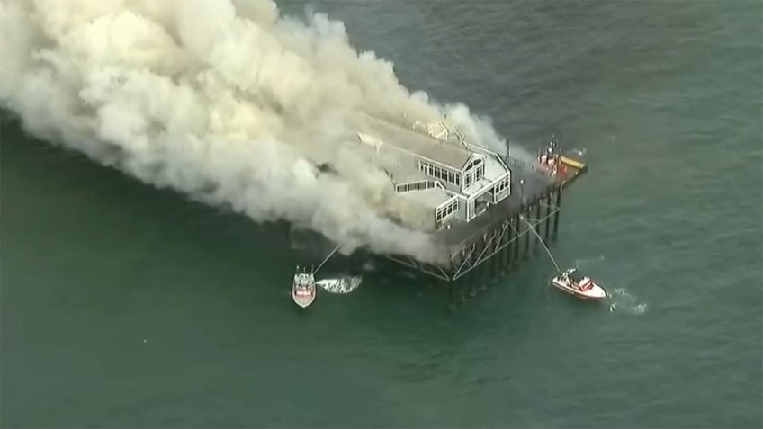 Oceanside Pier on fire