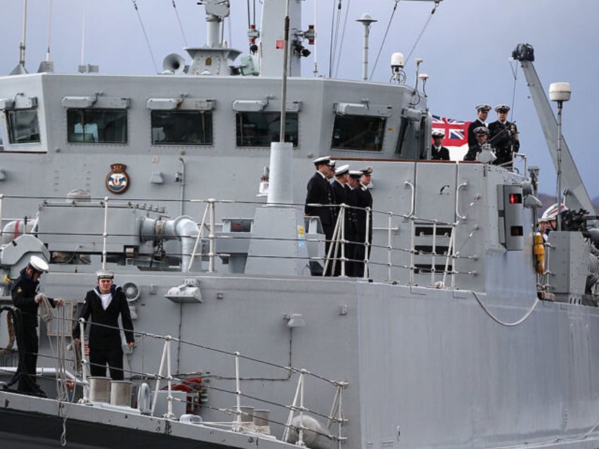 FASLANE, SCOTLAND - NOVEMBER 25: HMS Bangor returns to HM Naval Base Clyde Faslane from the Mediterranean on November 25, 2011 in Faslane, Scotland. Minehunter returned to the Clyde after spending 120 days blasting mines in Libya as the battle between rebels and Colonel Gaddafi took place. (Photo by Jeff …