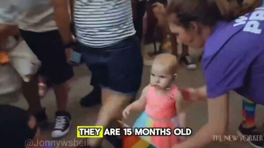 watch mother pushes they them pronouns on 15 month old baby at gay pride event