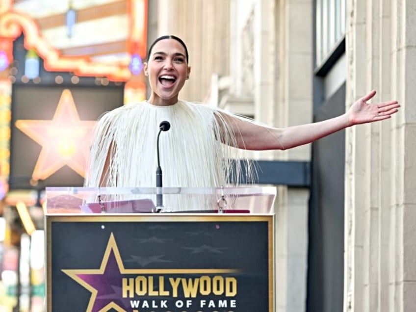 HOLLYWOOD, CALIFORNIA - MARCH 18: Gal Gadot speaks onstage during her Hollywood Walk of Fa