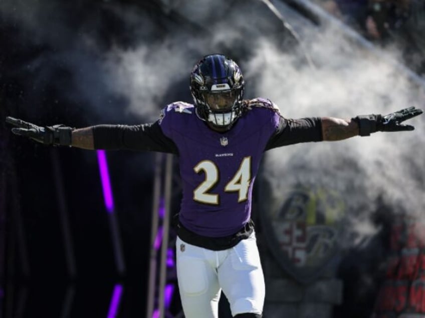 xx during an NFL football game between the Baltimore Ravens and the Detroit Lions, Sunday, Oct. 22, 2023 in Baltimore. (Michael Owens via AP)