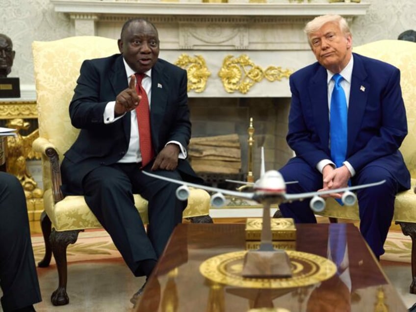 President Donald Trump meets South Africa's President Cyril Ramaphosa in the Oval Off