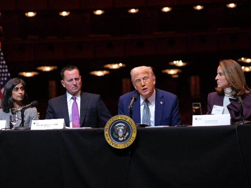 WASHINGTON, DC - MARCH 17: U.S. President Donald Trump leads a board meeting at the John F