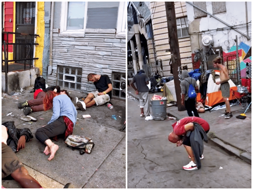 watch zombie like homeless addicted to tranq fill philadelphia streets