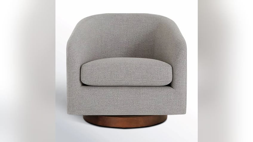 This swivel chair is perfect for a reading nook.