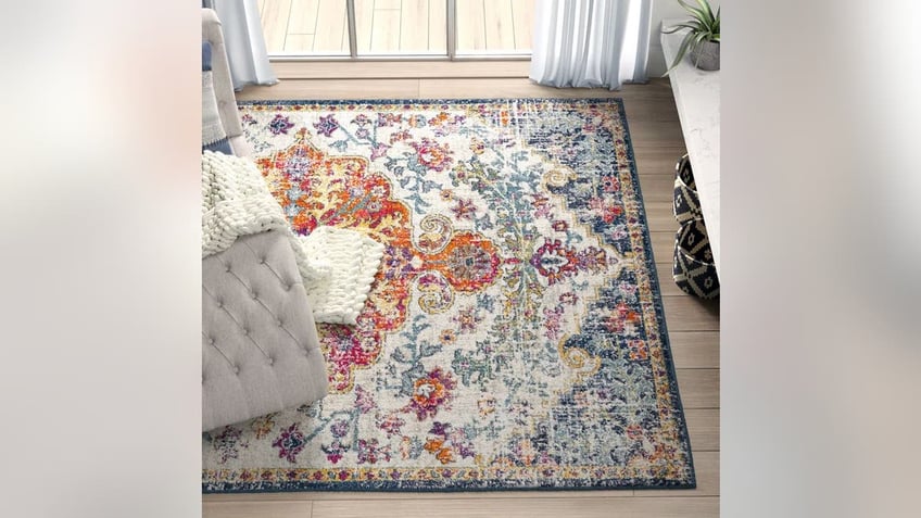 Infuse some color into your space with this rug.