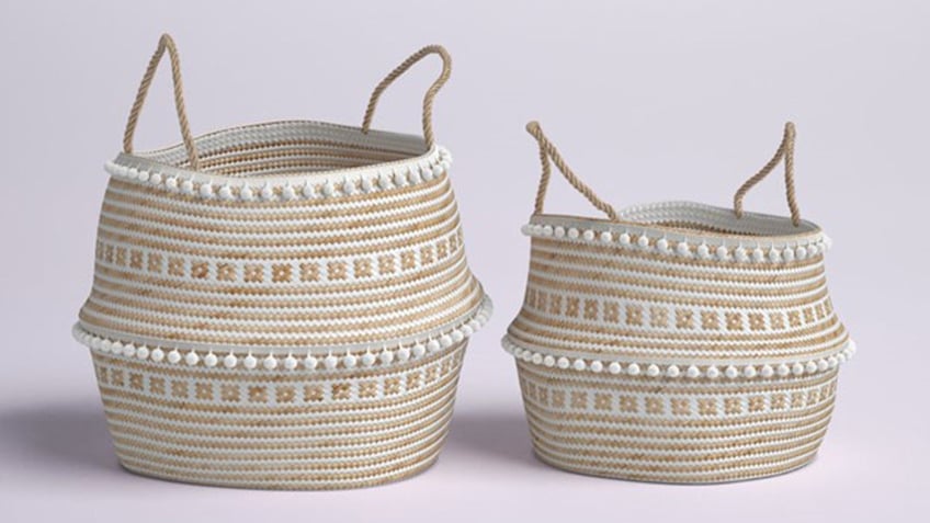 Storage options don't have to be ugly. Go with this Bohemian basket set. 