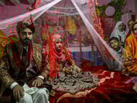 ‘We don’t care’: weddings go on in Pakistan’s Kashmir border