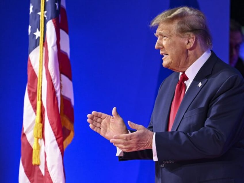 MARYLAND, UNITED STATES - FEBRUARY 24: Former US President Donald Trump makes a speech as