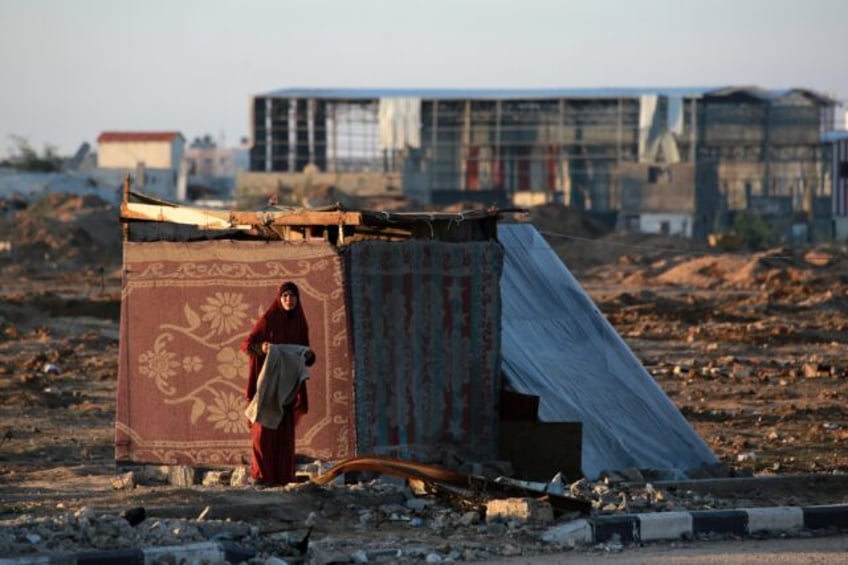 Many displaced Gazans have built makeshift shelters or erected tents with whatever materia