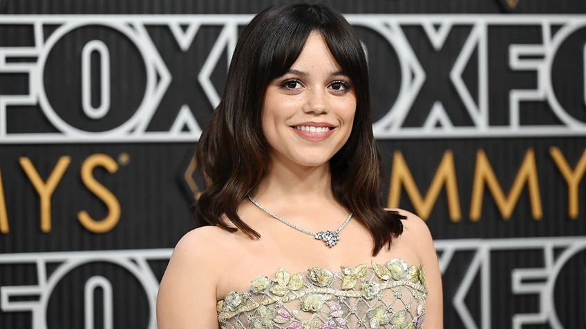 Jenna Ortega on the red carpet at the Emmy Awards.