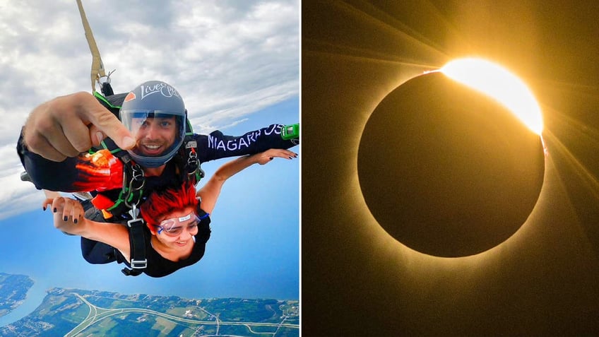 skydive during solar eclipse split