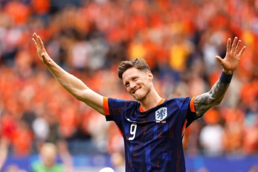 Super sub: Wout Weghorst was the Netherlands' hero against Poland