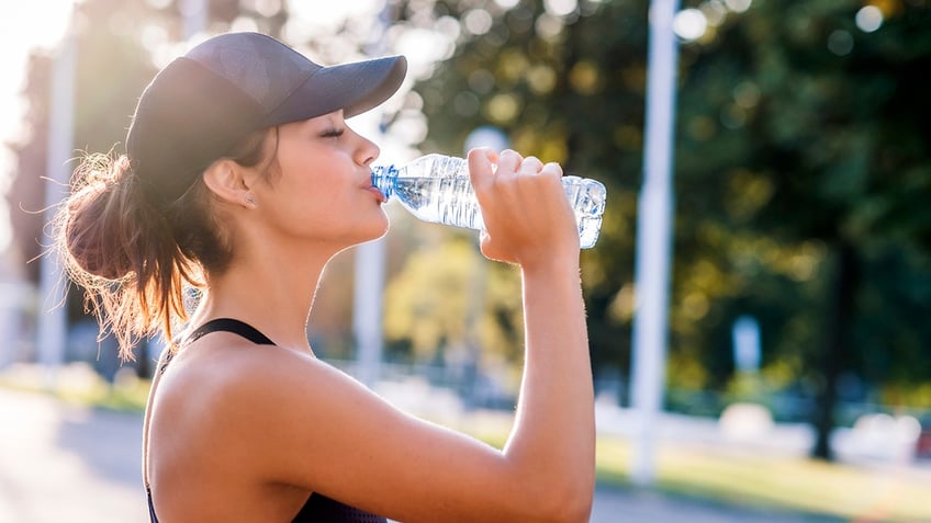 Woman drinking water