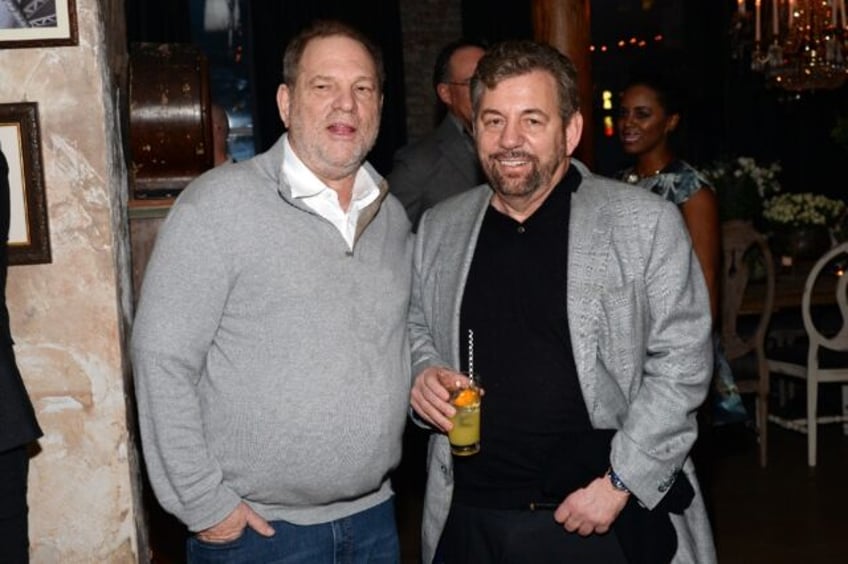 Harvey Weinstein (L) and James Dolan, shown here at a party in New York in 2015, are both accused of sexual assault in new lawsuit