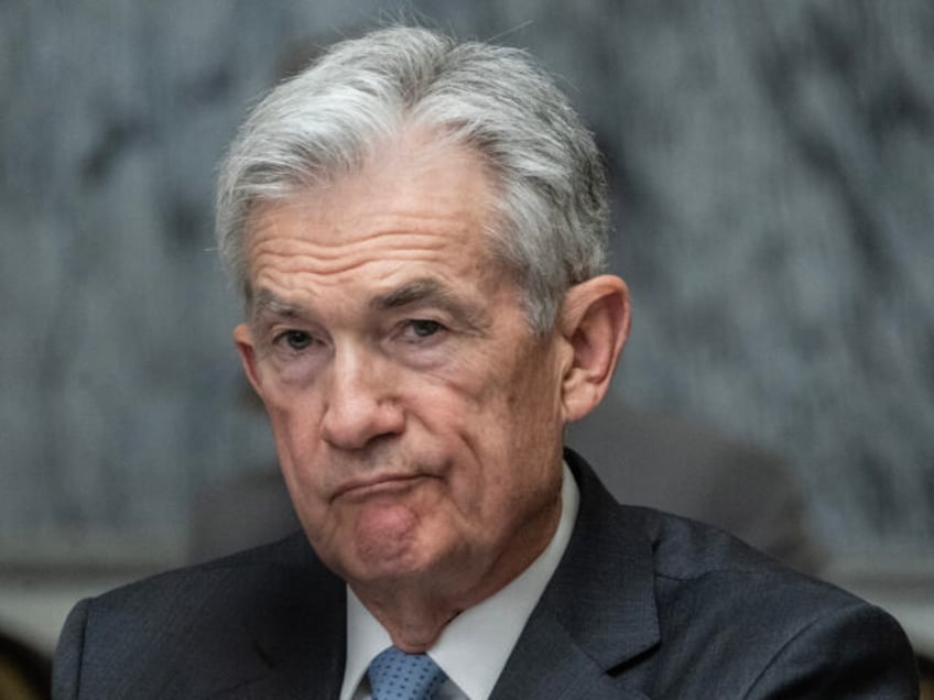 US Chair of the Federal Reserve Jerome Powell looks during an open session of the Financia