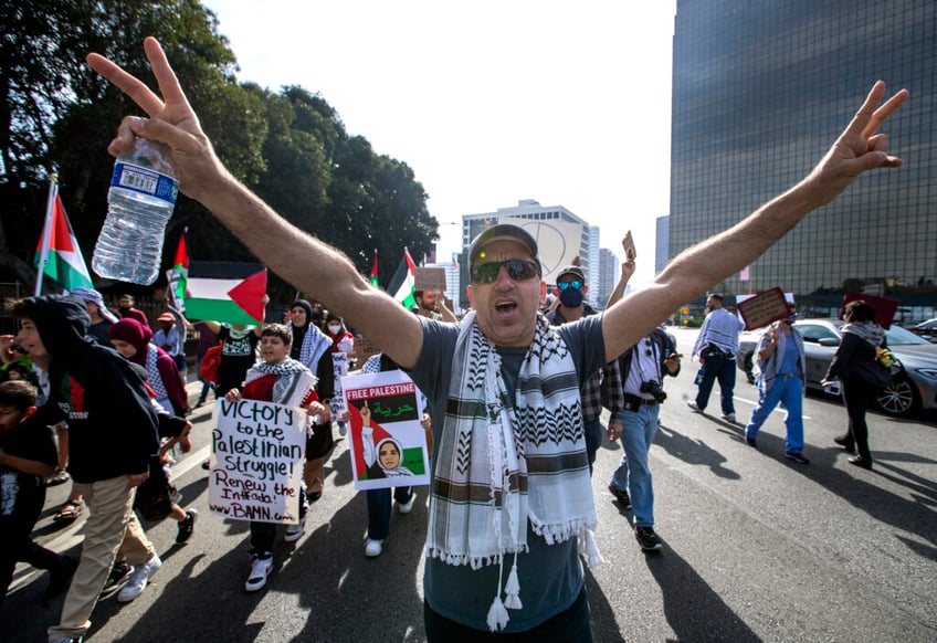 west coast pro palestinian protesters blockade ports call for intifada end to israel