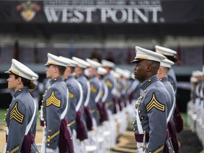 United States Military Academy graduating cadets take position during their graduation cer