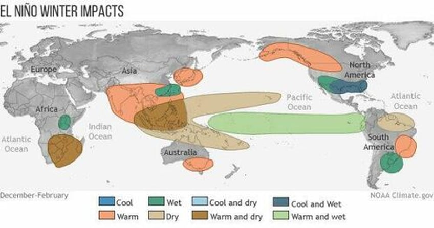 what does strong el nino mean for winter activity across us 