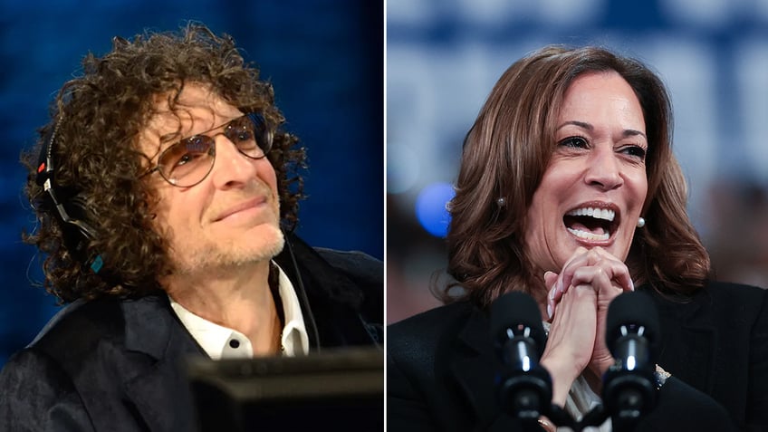 Howard Stern and Vice President Harris split image