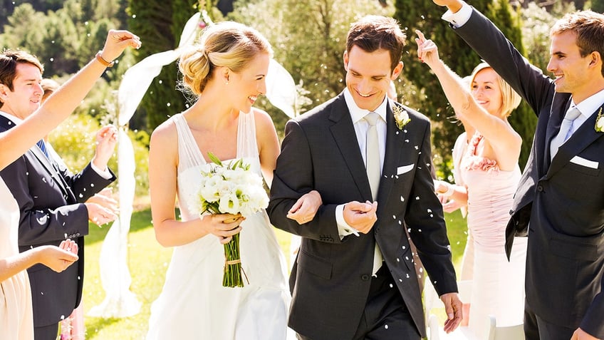 bride and groom at wedding