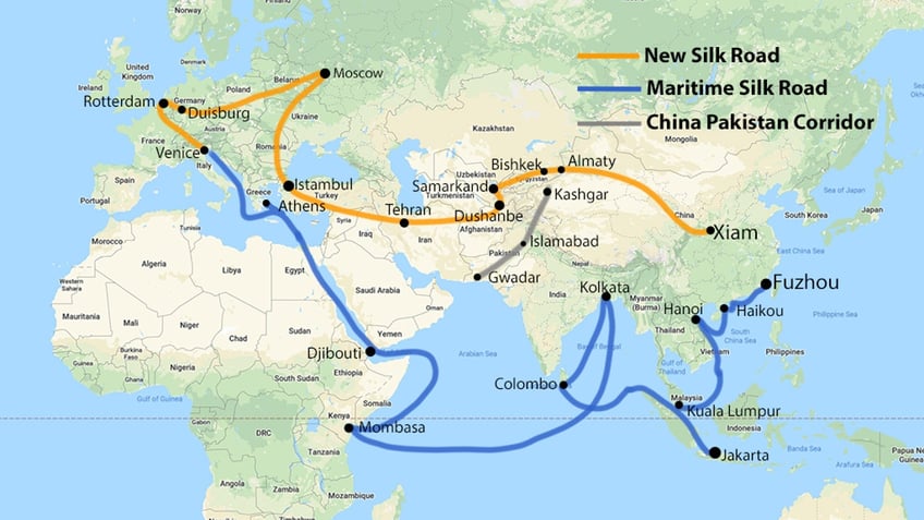 China's planned Belt and Road Initiative. 