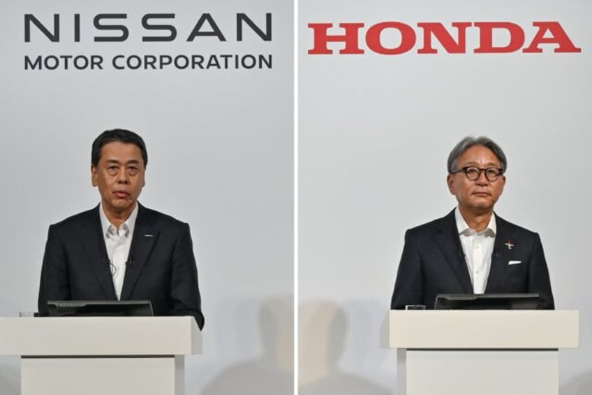 Nissan CEO Makoto Uchida (L) and Honda chief Toshihiro Mibe (R) has decided not to pursue