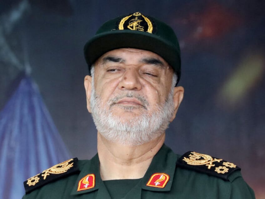 The head of Iran's Islamic Revolutionary Guard Corps, Hossein Salami, attends a milit