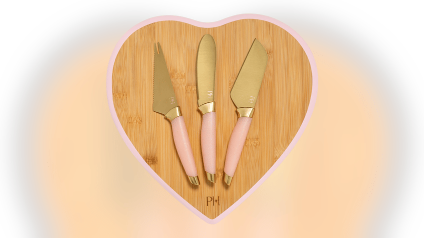 Set your cheese out on this heart-shaped board.