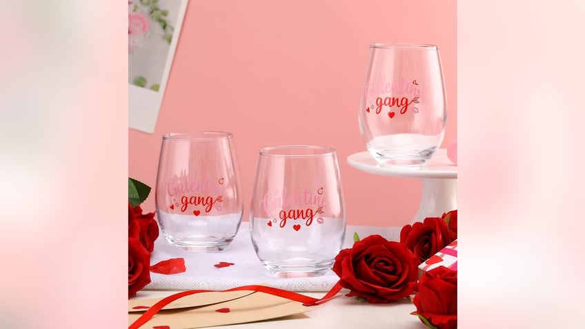 Serve drinks in these stemless wine glasses.