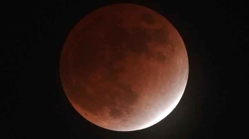 Moon covered by Earth's shadow