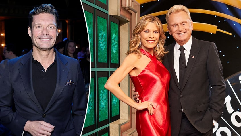 wheel of fortune co host vanna white gives cheeky advice to ryan seacrest as pat sajak exits