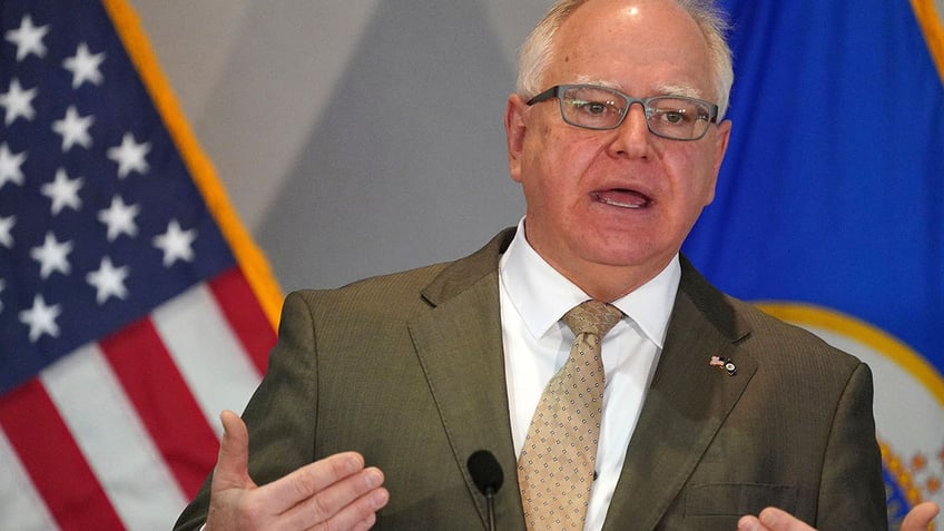 Minnesota Gov. Tim Walz speaks during a news conference at the Department of Revenue building, Jan. 26, 2021, in St. Paul, Minn. Gov (Anthony Souffle/Star Tribune via AP, File)