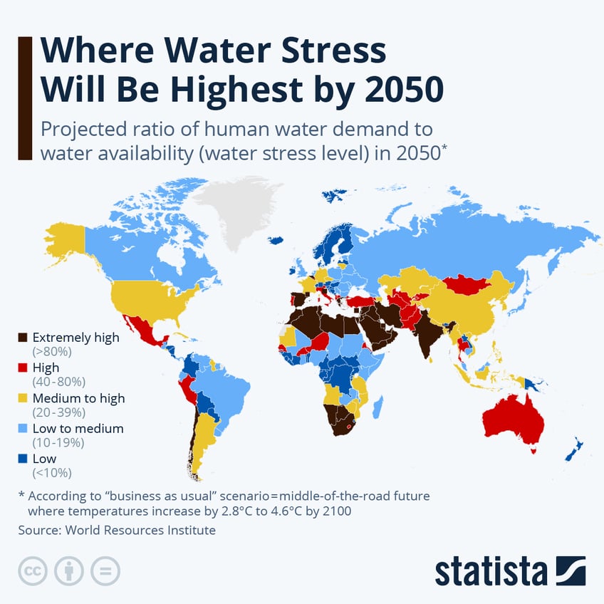 Infographic: Where Water Stress Will Be Highest by 2050 | Statista