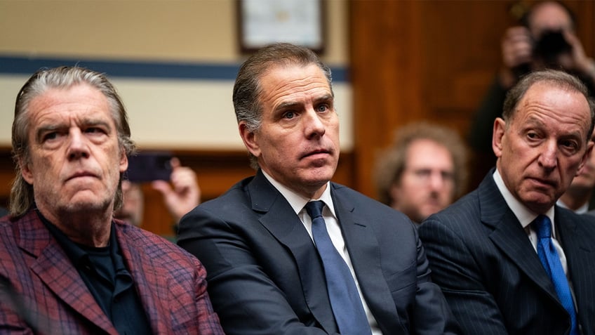 Hunter Biden flanked by Kevin Morris and Abbe Lowell