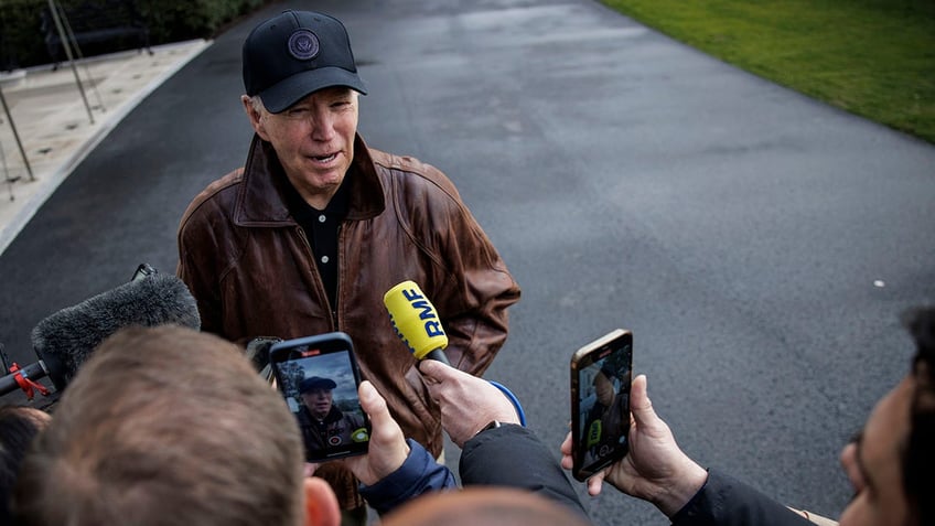 Joe Biden speaking to reporters