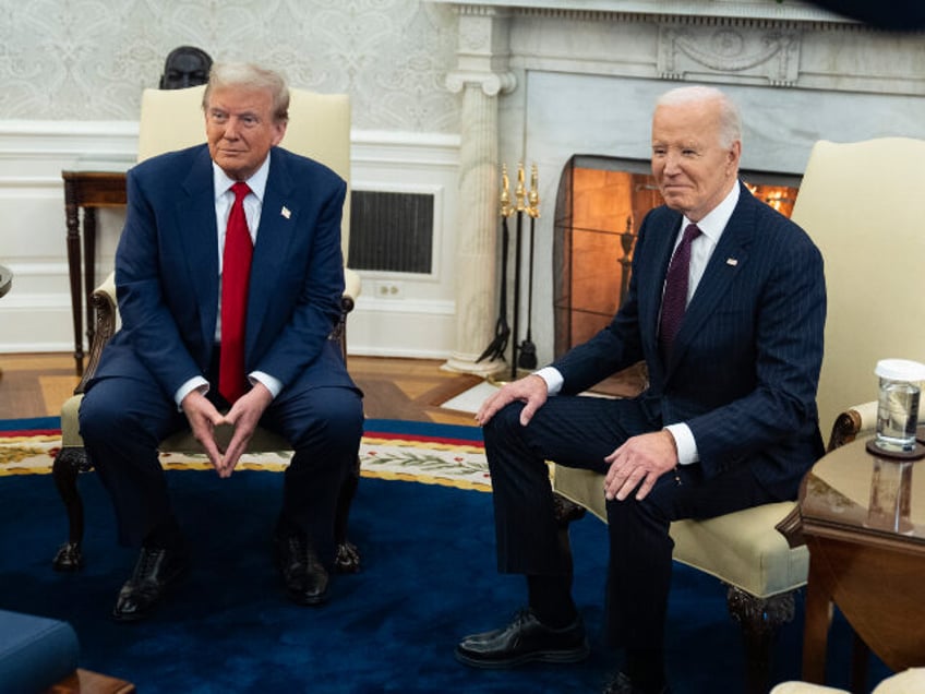 President Joe Biden meets with President-elect Donald Trump in the Oval Office of the Whit