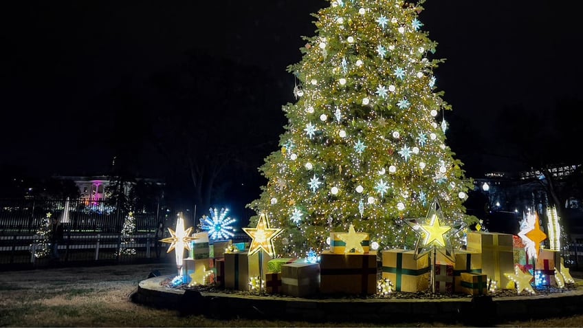 white house christmas tree falling called a metaphor for biden it makes sense