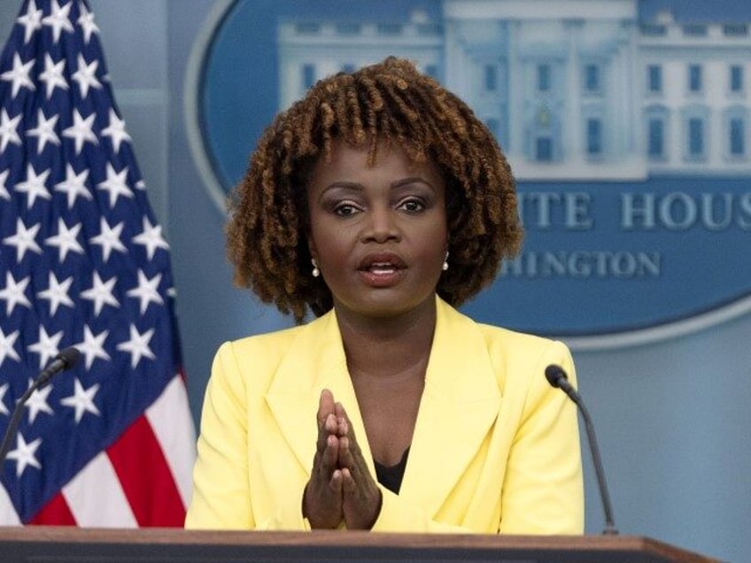 White House press secretary Karine Jean-Pierre speaks during a briefing at the White House