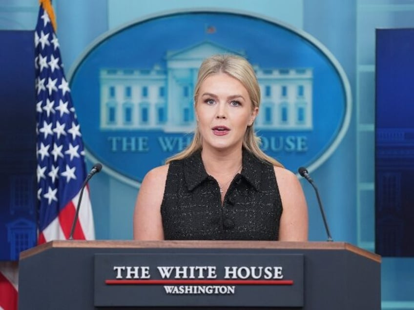 White House press secretary Karoline Leavitt speaks during a press briefing at the White H