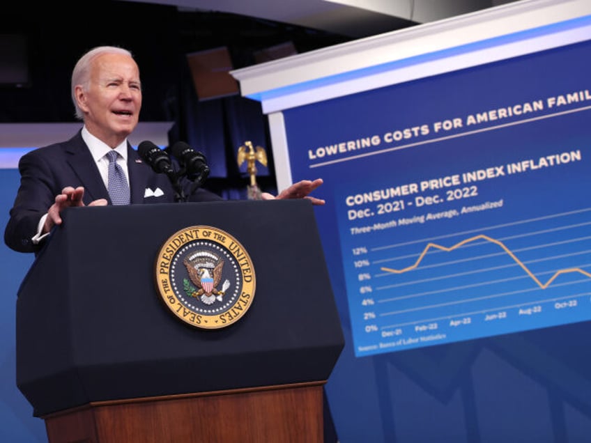 U.S. President Joe Biden delivers remarks on the economy and inflation in the Eisenhower E