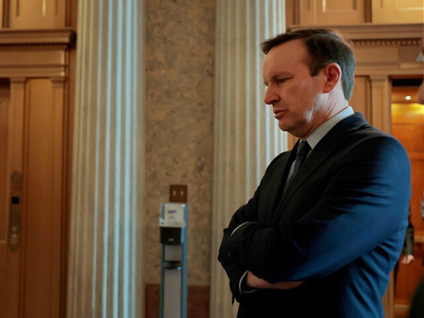 WASHINGTON, DC - FEBRUARY 13: Sen. Chris Murphy (D-CT) walks to the Senate Chambers during