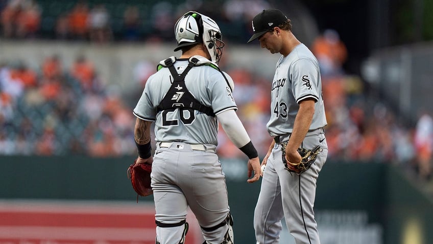 Nick Nastrini gets a mound visit