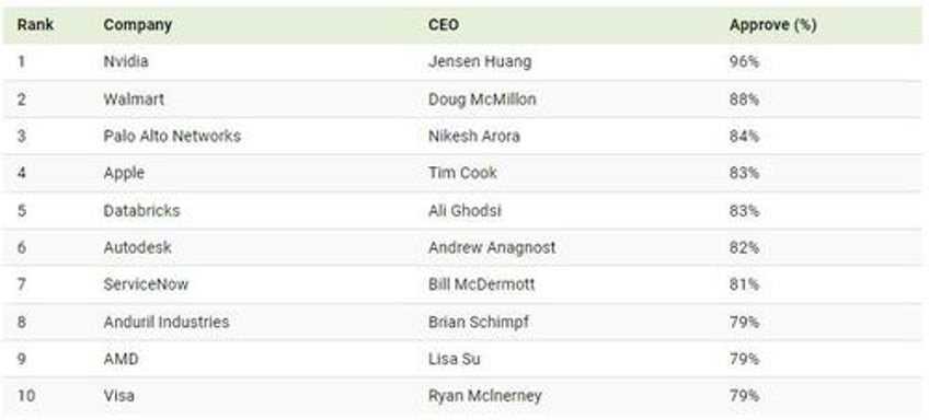 who are americas most popular ceos