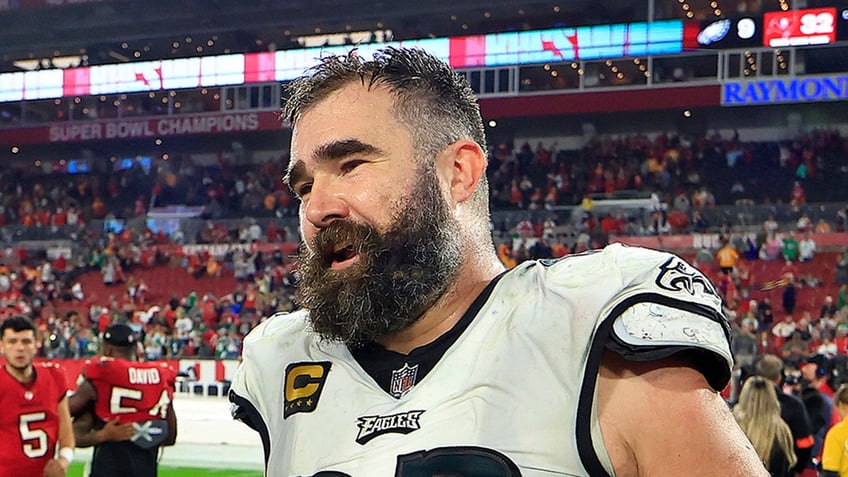 Jason Kelce walks on field