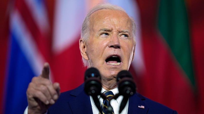 Biden at NATO summit closeup shot