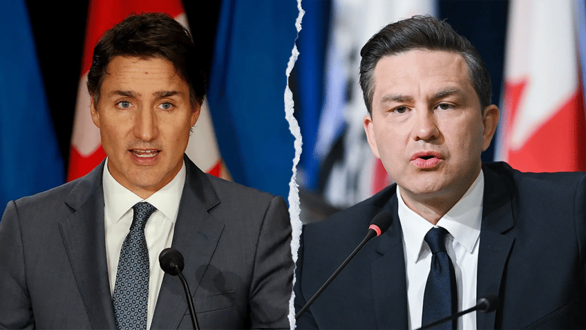 Outgoing Canadian Prime Minister Justin Trudeau |Photo: David Kawai/Bloomberg via Getty Images.  Canadian Conservative Leader, Pierre Poilievre, (R) Photo: Graham Hughes/Bloomberg via Getty Images, (R) |Photo: Graham Hughes/Bloomberg via Getty Images