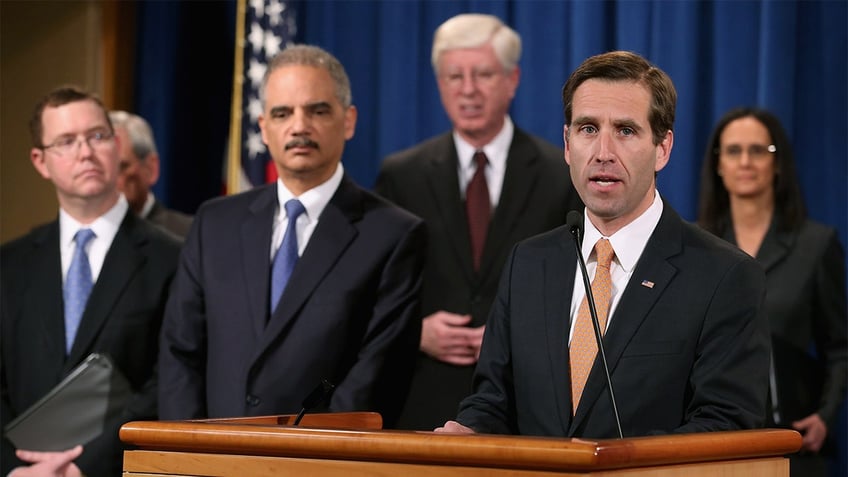 Beau Biden at podium in 2013