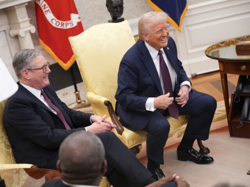 WASHINGTON, DC - FEBRUARY 27: U.S. President Donald Trump laughs during a meeting with Bri